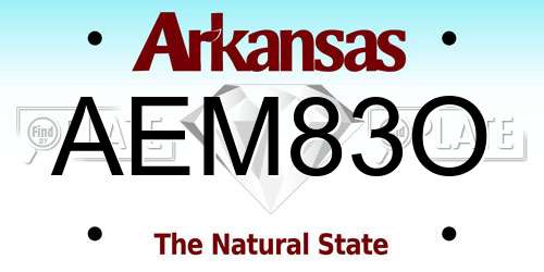 AEM83O Arkansas License Plate