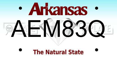 AEM83Q Arkansas License Plate