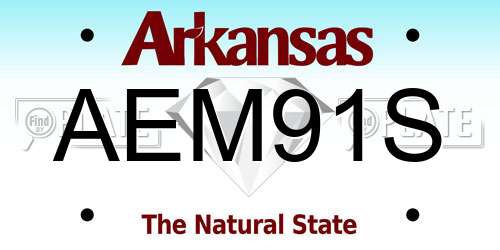 AEM91S Arkansas License Plate