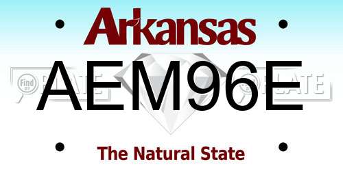 AEM96E Arkansas License Plate