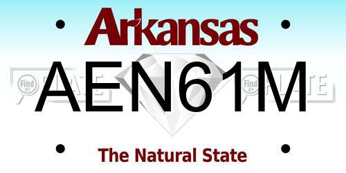 AEN61M Arkansas License Plate
