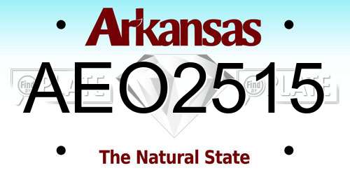 AEO2515 Arkansas License Plate