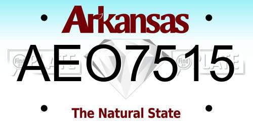 AEO7515 Arkansas License Plate