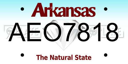 AEO7818 Arkansas License Plate