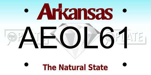 AEOL61 Arkansas License Plate