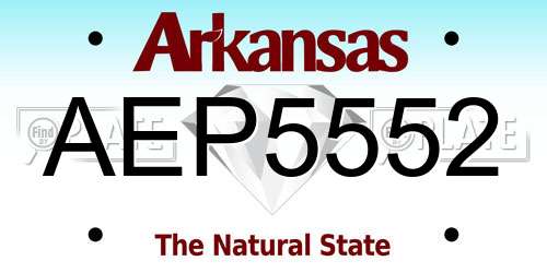 AEP5552 Arkansas License Plate