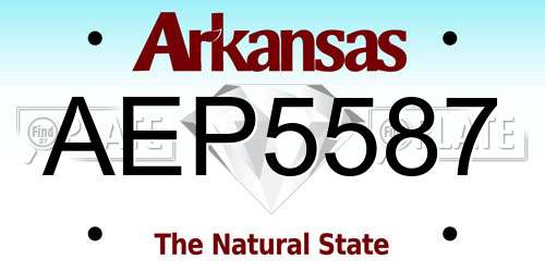 AEP5587 Arkansas License Plate
