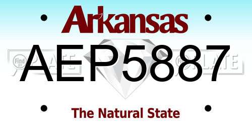AEP5887 Arkansas License Plate