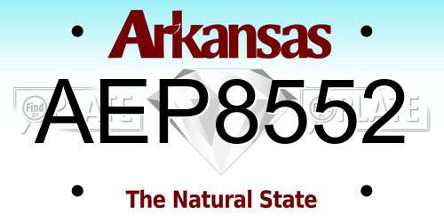 AEP8552 Arkansas License Plate