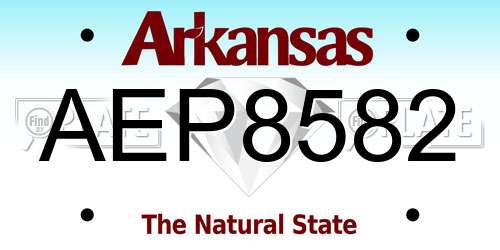 AEP8582 Arkansas License Plate