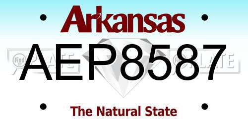 AEP8587 Arkansas License Plate