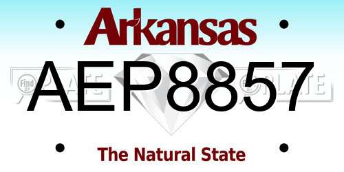 AEP8857 Arkansas License Plate