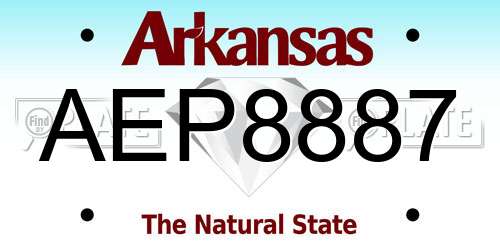 AEP8887 Arkansas License Plate