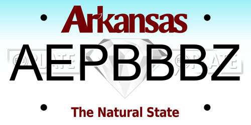 AEPBBBZ Arkansas License Plate