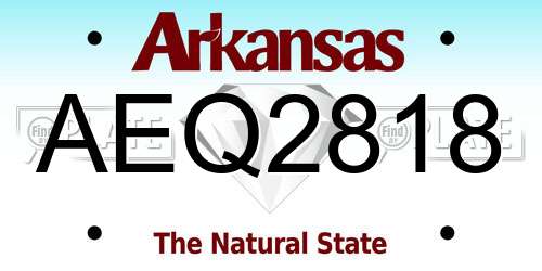 AEQ2818 Arkansas License Plate