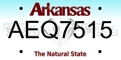 AEQ7515 Arkansas License Plate