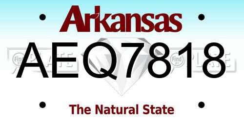 AEQ7818 Arkansas License Plate