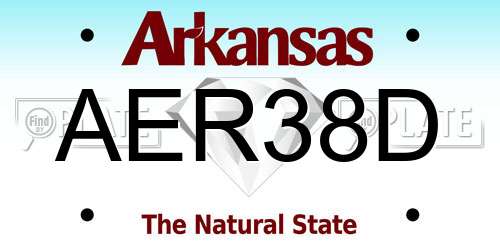 AER38D Arkansas License Plate