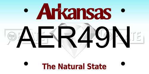 AER49N Arkansas License Plate