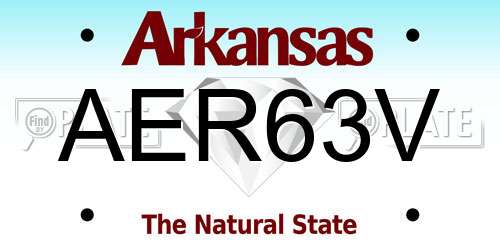 AER63V Arkansas License Plate