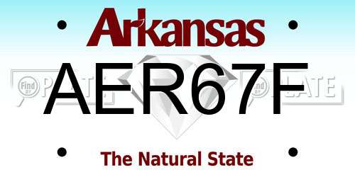 AER67F Arkansas License Plate