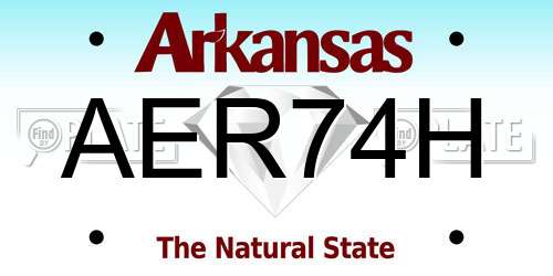 AER74H Arkansas License Plate
