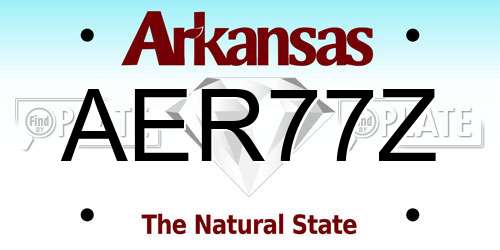 AER77Z Arkansas License Plate