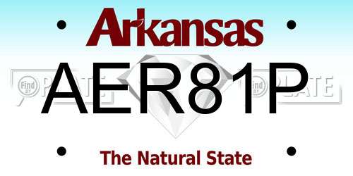AER81P Arkansas License Plate