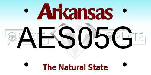 AES05G Arkansas License Plate