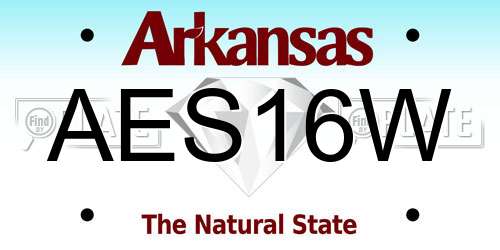 AES16W Arkansas License Plate