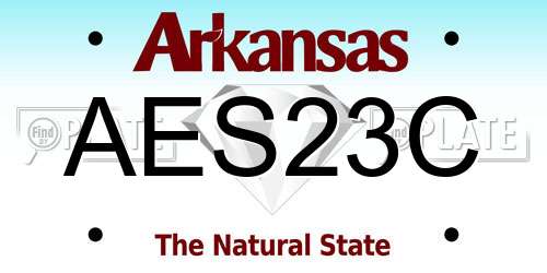 AES23C Arkansas License Plate