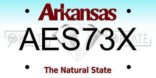 AES73X Arkansas License Plate