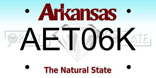 AET06K Arkansas License Plate