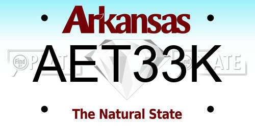 AET33K Arkansas License Plate