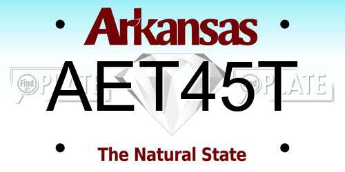 AET45T Arkansas License Plate