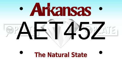 AET45Z Arkansas License Plate