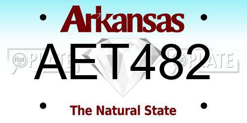 AET482 Arkansas License Plate