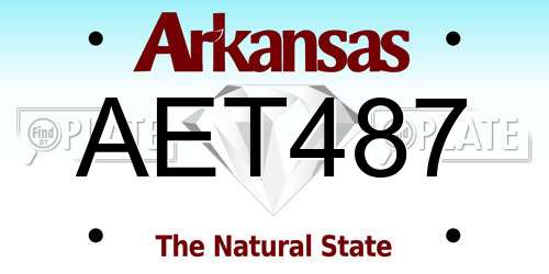 AET487 Arkansas License Plate