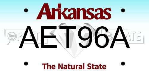 AET96A Arkansas License Plate