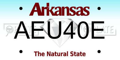 AEU40E Arkansas License Plate
