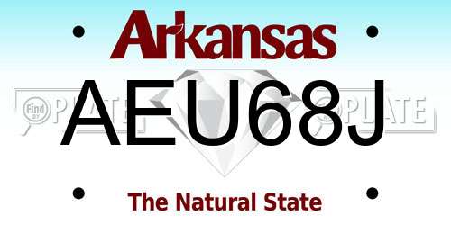 AEU68J Arkansas License Plate