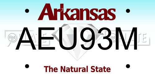 AEU93M Arkansas License Plate