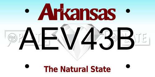 AEV43B Arkansas License Plate