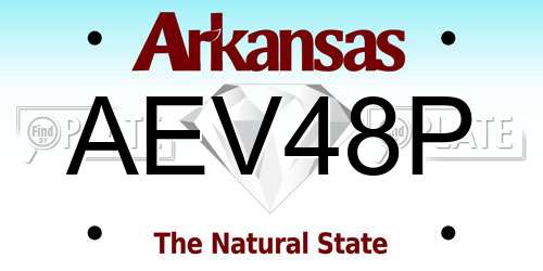 AEV48P Arkansas License Plate