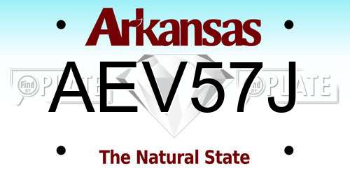 AEV57J Arkansas License Plate