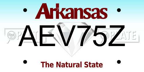 AEV75Z Arkansas License Plate