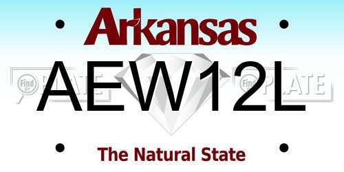 AEW12L Arkansas License Plate