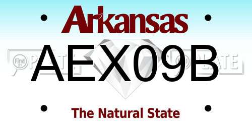 AEX09B Arkansas License Plate