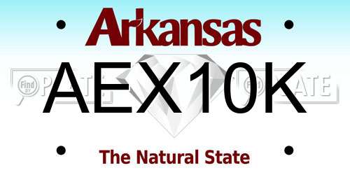 AEX10K Arkansas License Plate