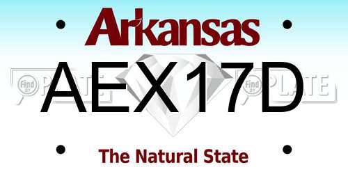 AEX17D Arkansas License Plate